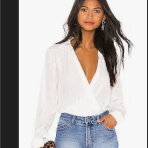 Halston Heritage White Wrap Blouse